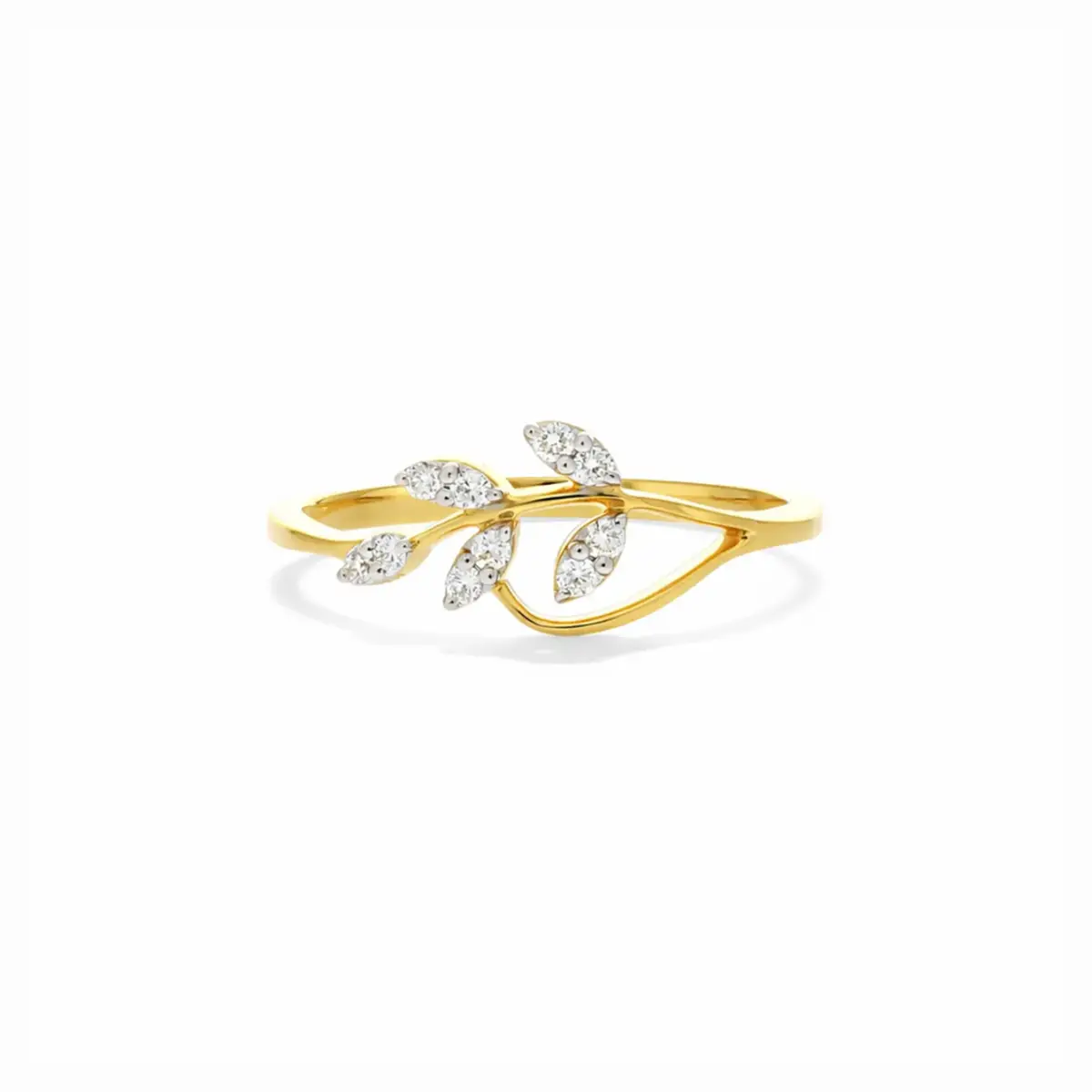 0.06 CT NATURAL DIAMOND WOMENS RING 18K GOLD